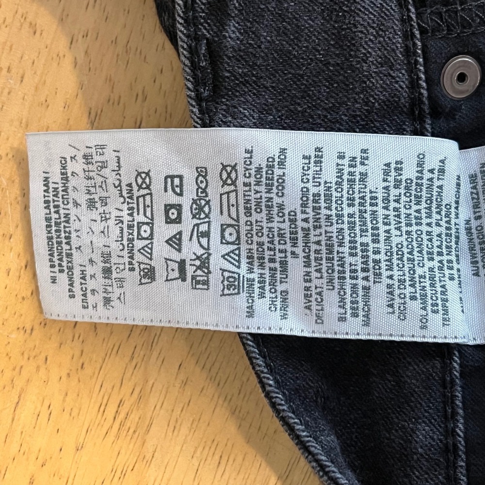 Guess Womens EMMA Skinny Jeans Faded Black Mid Rise Denim Iconic Logo Size 29 - Picture 14 of 16